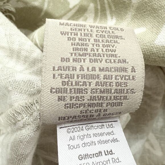 Charlie Paige Linen Blend Shift Dress M Sage Green Leaf Print Sleeveless - Picture 11 of 13